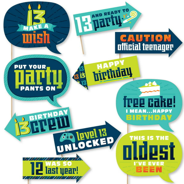 MIX 12 STAND UP Edible Cake Toppers 13 NOVELTY 13TH BIRTHDAY Teenager At Last 